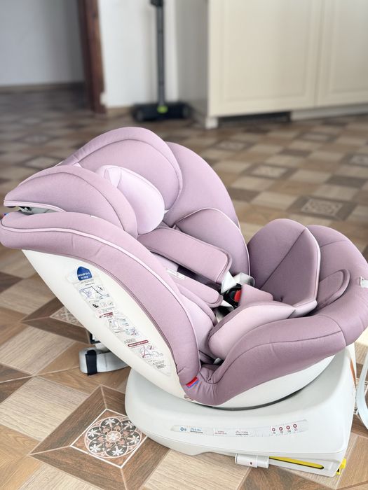 Scaun auto Buf Boof, mov - lila, rotativ, cu isofix,0-36 kg, 40-150 cm