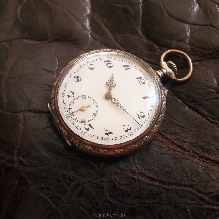 Старинные карманные часы серебро 0.800 проба, Швейцария, более 100 лет