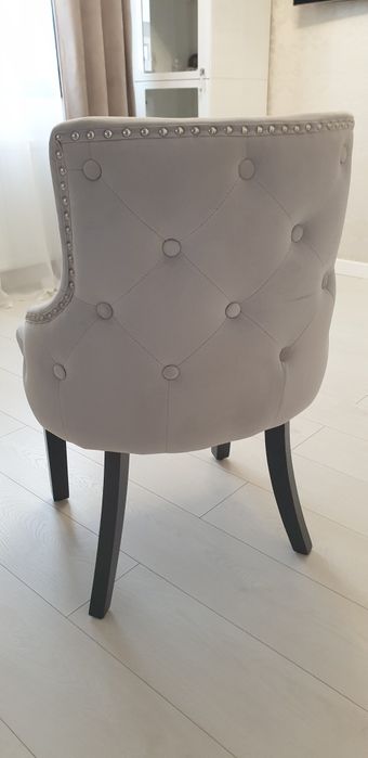 Scaune stofa catifea gri velvet ca noi