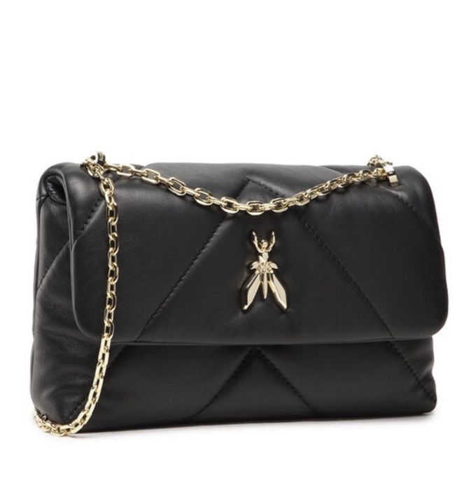 Черна кожена чанта Patrizia Pepe