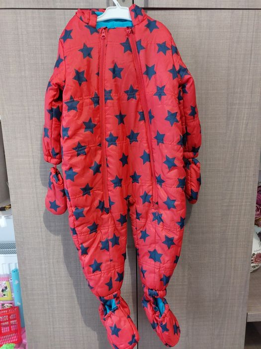 Salopeta intreaga rosie, marimea 98