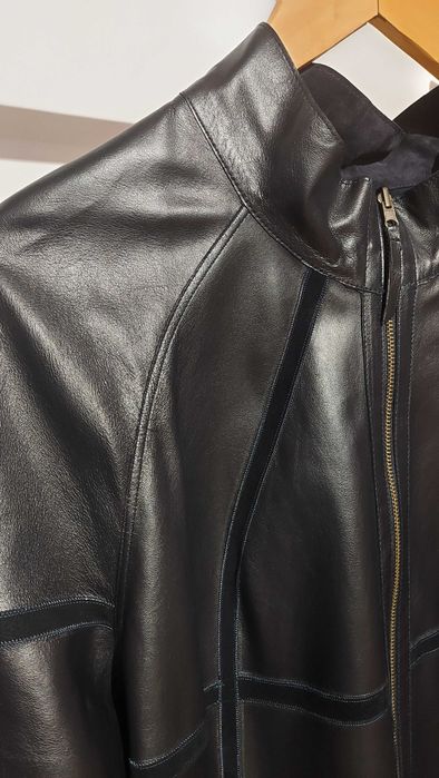 Geaca din piele cu două fețe (Damă, 48, bleumarin)