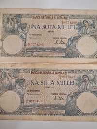 Bacnote colectie 1946 editii 28.05, 21.10, 20.12 una suta mii lei