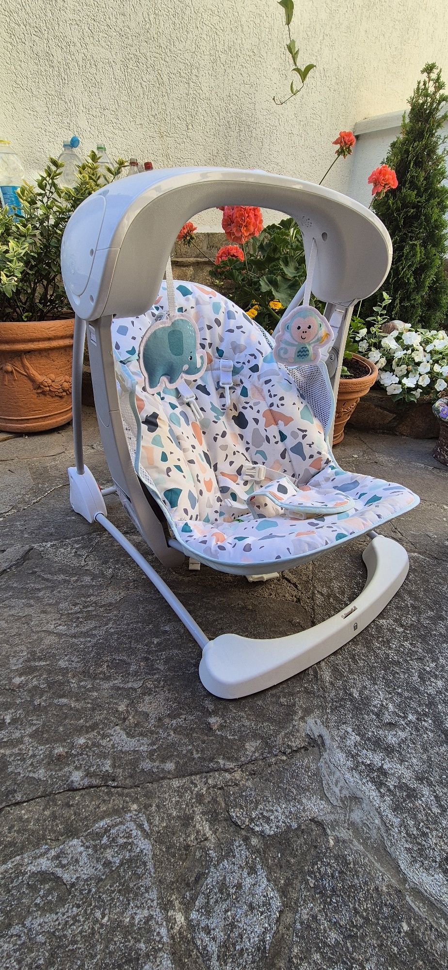 Бебешки шезлонг 2 в 1 Fisher Price - Тропическа гора