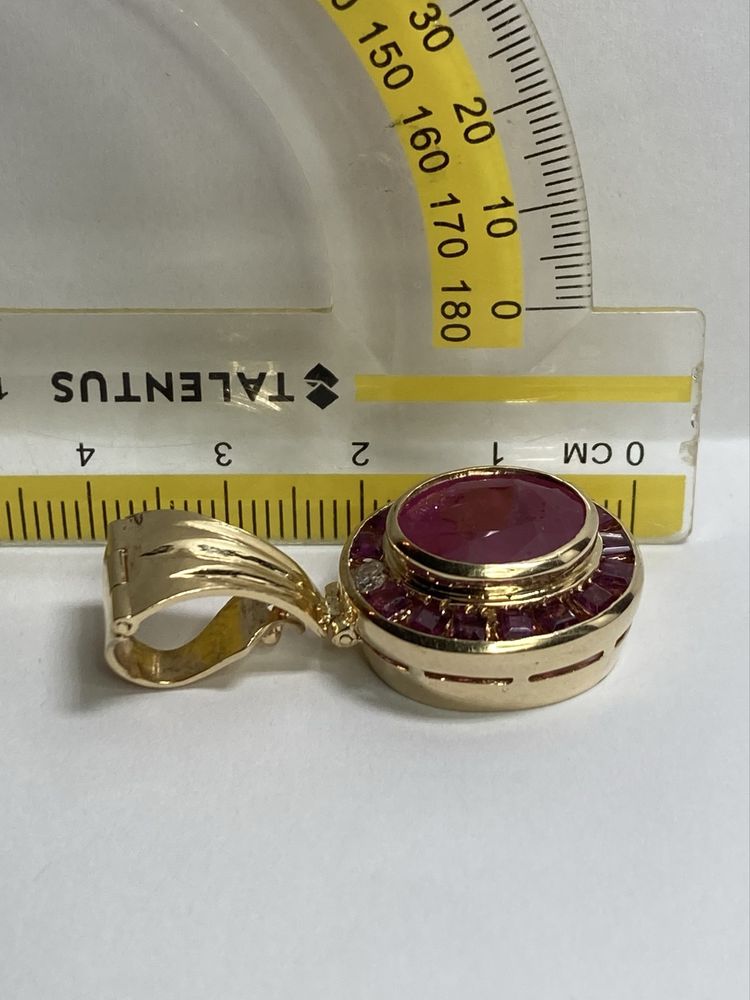 Pandantiv aur 18kt.cu rubin si diamant