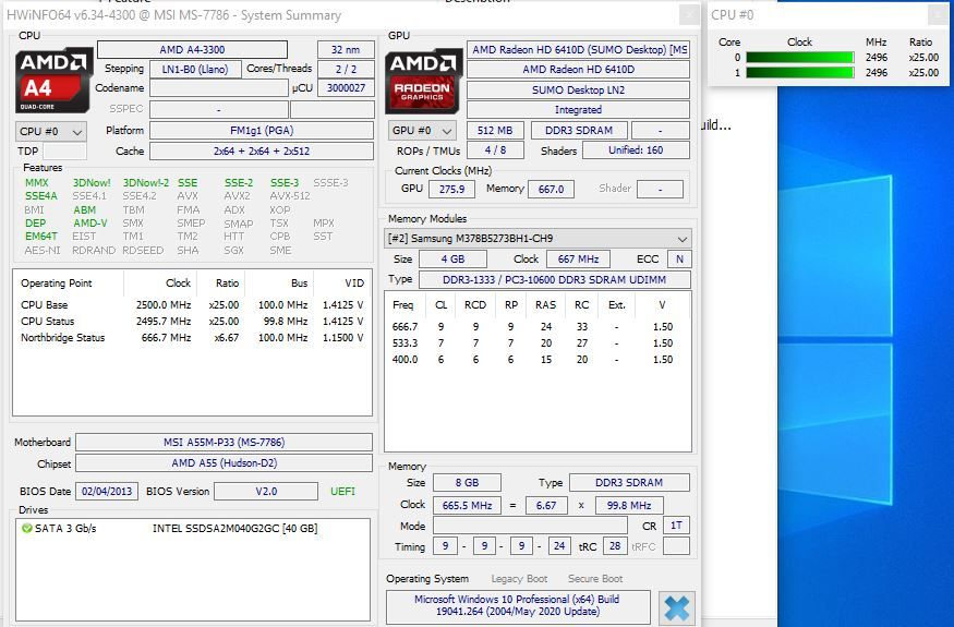 Procesor AMD A4-3300,2,50Ghz,Socket FM1