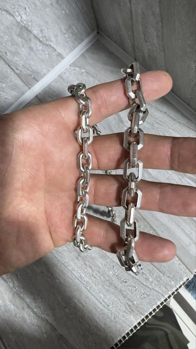 Комплект Трос Серебро (браслет и Цепь) заказное Один Дизайн 179г общее