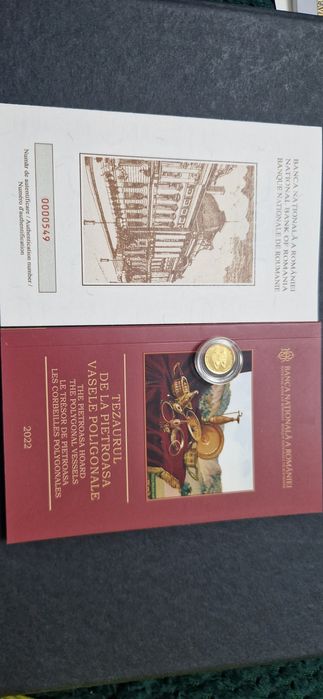 Moneda 10 lei 2022 BNR  aur -Tezaurul de la pietroasa : Vasele poligon