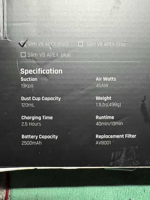 Fanttik Slim V8 APEX безжична прахосмукачка за кола, маса, лаптоп