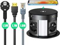 HANNELORE Прибиращ се вграден контакт с USB за бюро