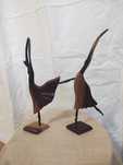 Sculptura balerina veche din lemn CUBA 2 buc inaltime 29 cm
