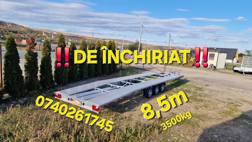 Trailer 8,5m DE ÎNCHIRIAT Platformă auto două poziții remorca remorci
