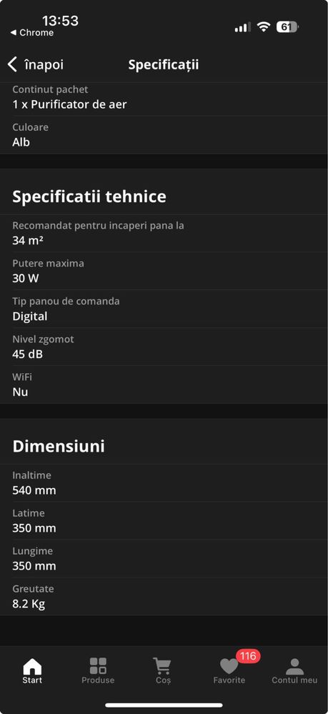 Vand Purificator de aer Samsung