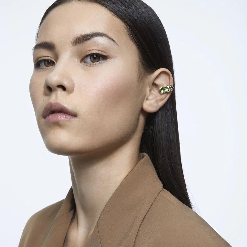 Cercel singular verde ear cuff Swarovski Nou!