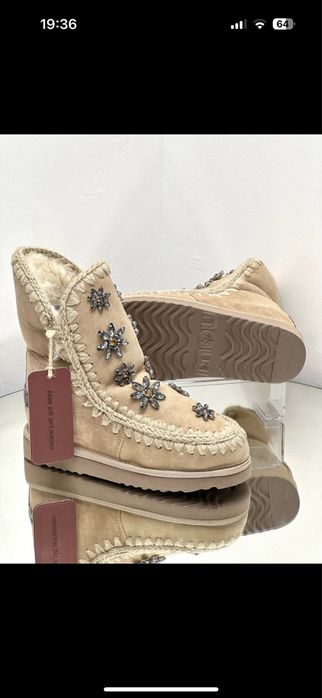 Ghete Mou piele naturala blana naturala 40