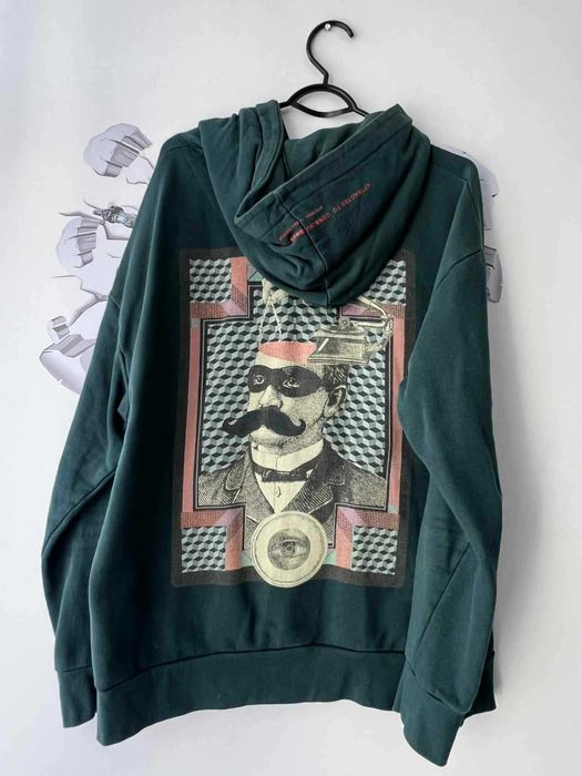 Hanorac verde cu imprimeu pe spate