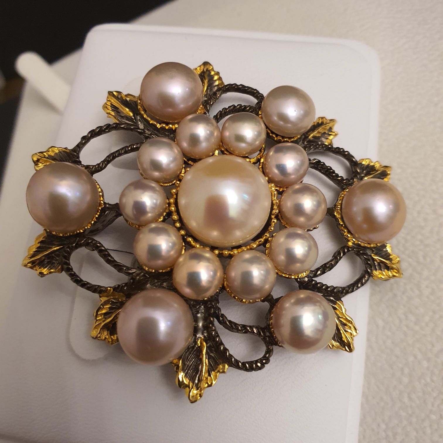 impozanta brosa pandantiv argint 925 cu perle naturale
