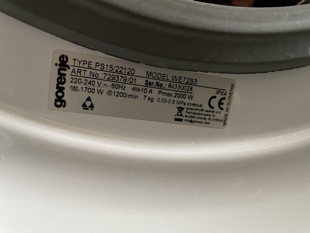 Пералня за части: Gorenje WE72S3