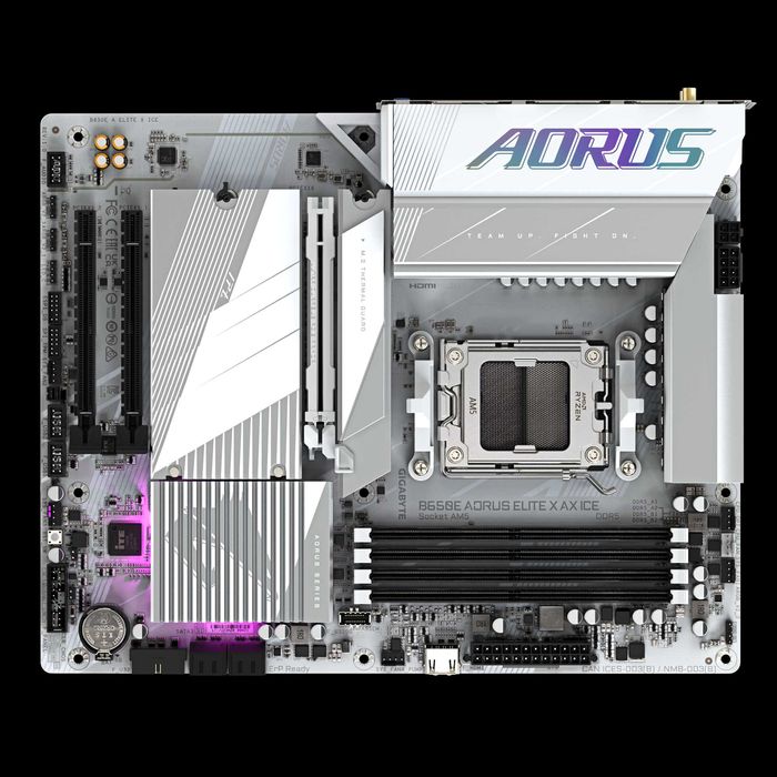 Белая материнская плата от GIGABYTE - B650E AORUS ELITE X AX ICE DDR5