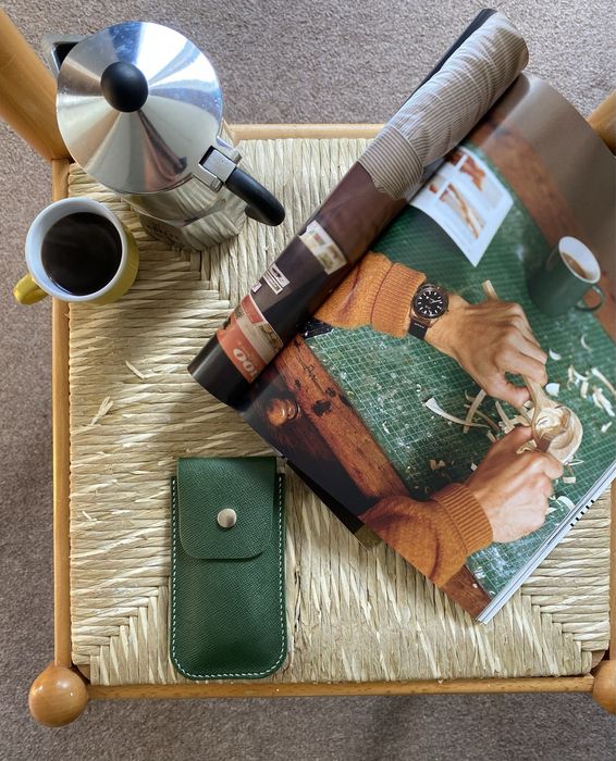 Husa ceas handmade piele italiana Saffiano Conceria il Ponte