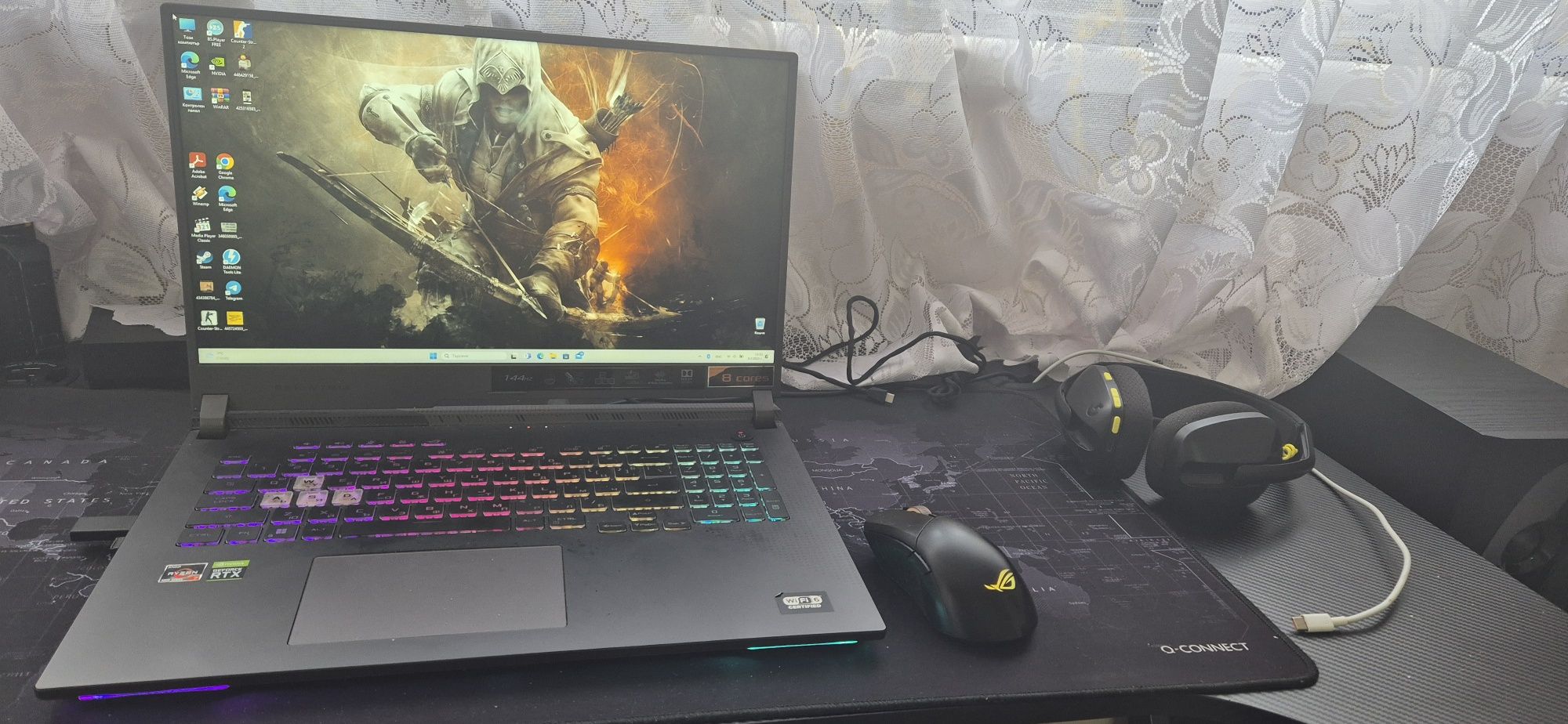 Сет мишка и Лаптоп ROG STRIX