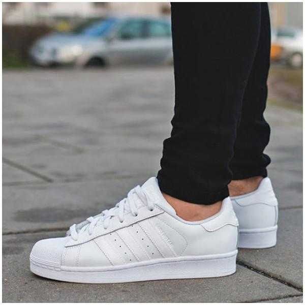 Оригинални кожени кецове *ADIDAS SUPERSTAR FONDATION* EU44 2/3 -46 2/3