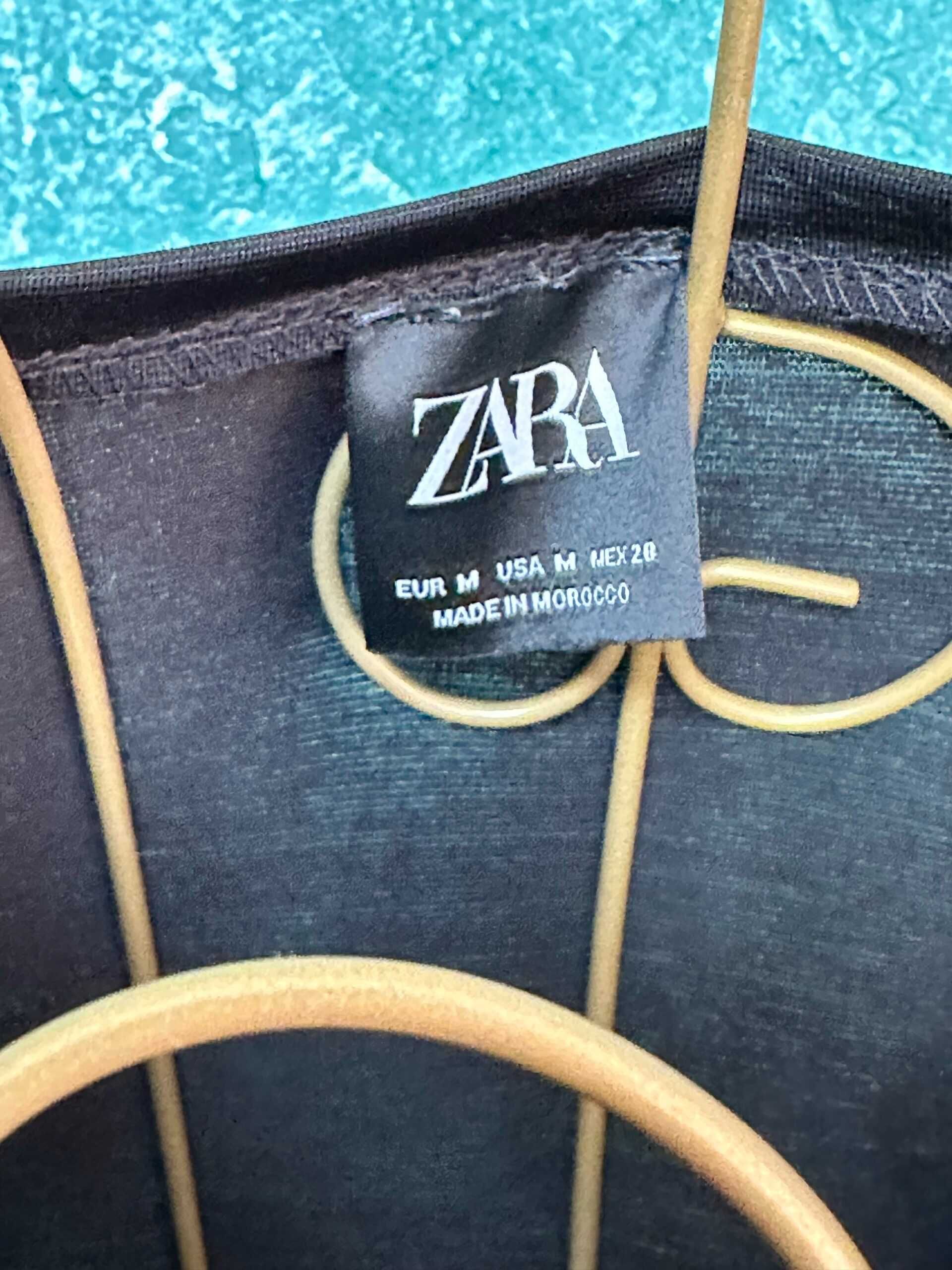 Rochie lungă Zara, mărimea M, negru , gri si galben