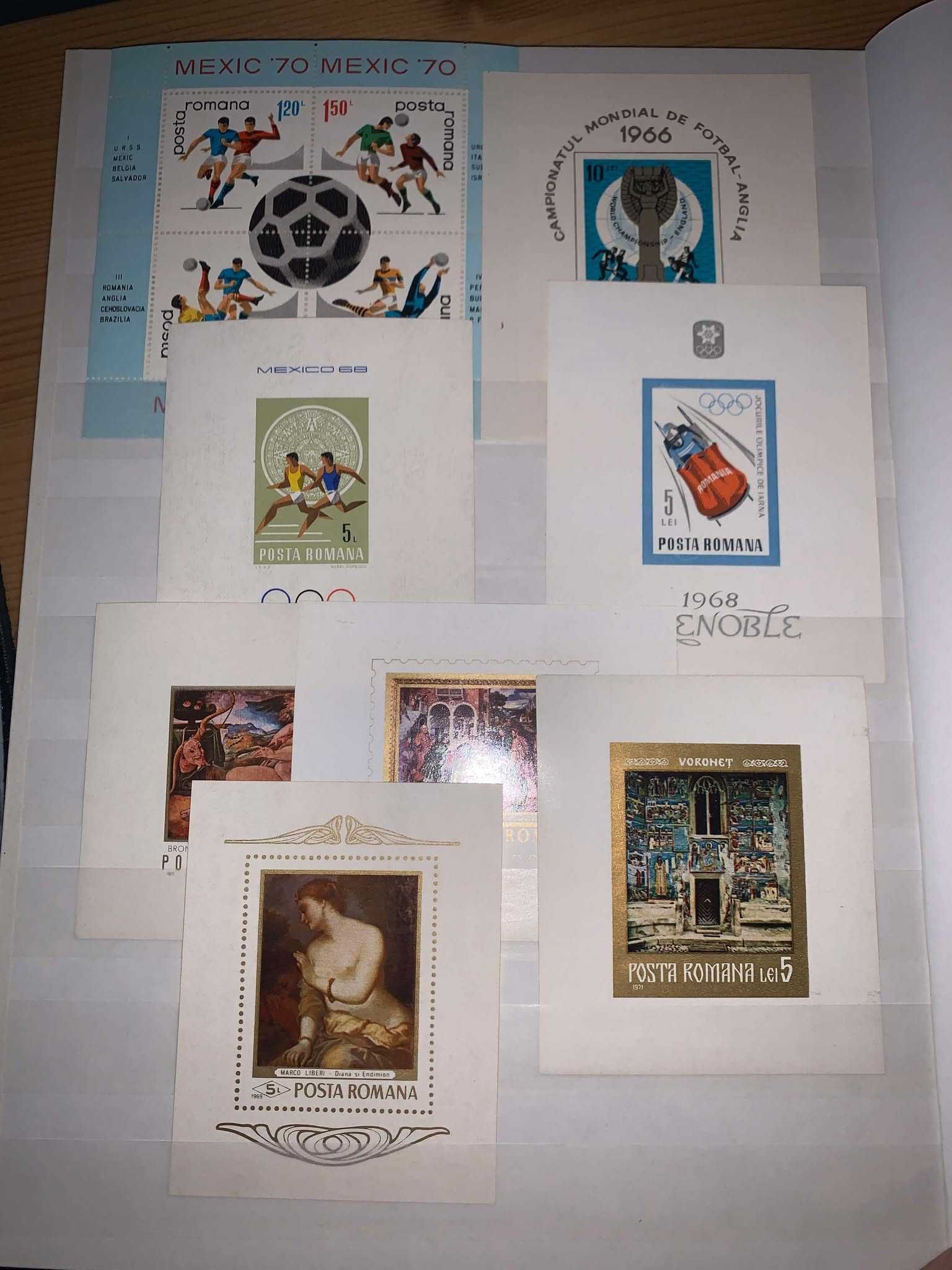 timbre romanesti mnh cu clasor are 4 pagini 8 file