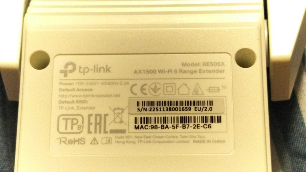 Range Extender TP-Link RE505X Wi-Fi 6 Dual-Band Gigabit AX1500 OneMesh