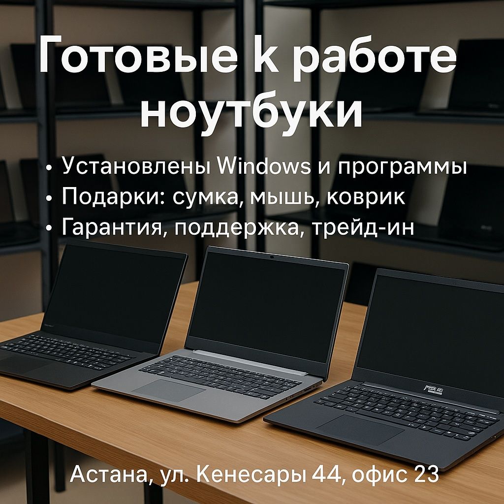 • Ноутбуки полностью готов к работе