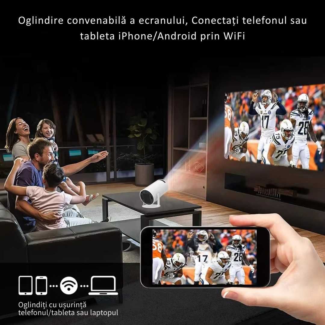 Videoproiector cu 2 manete de joc si 20000 de jocuri NOU, Android 11