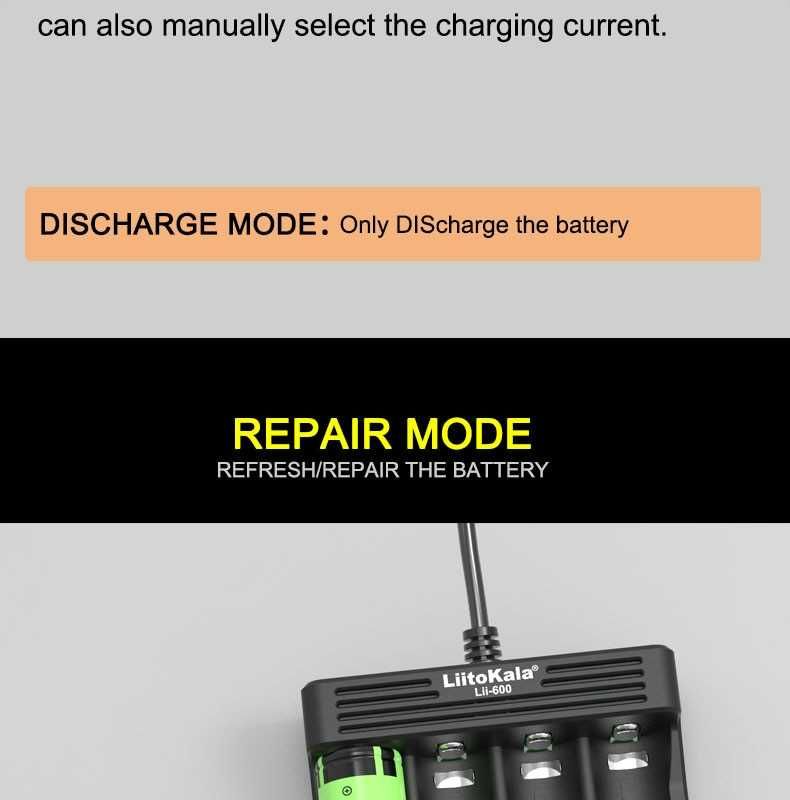 Incarcator LiitoKala Lii-600 26650,21700,18650,14500, AA, AAA,Repara