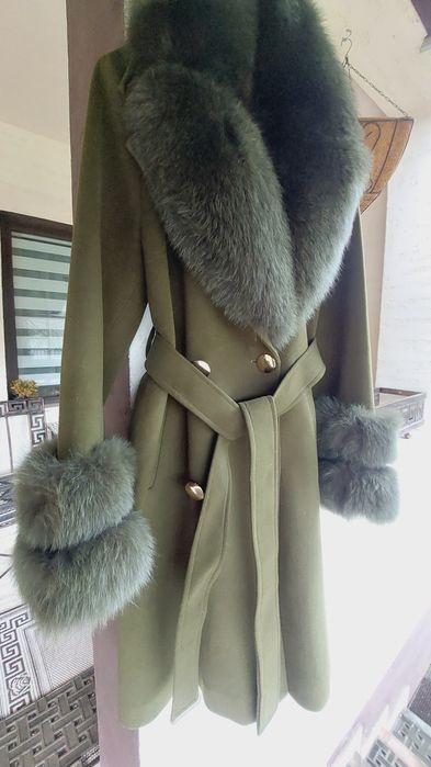 Palton cașmir  și blana naturala