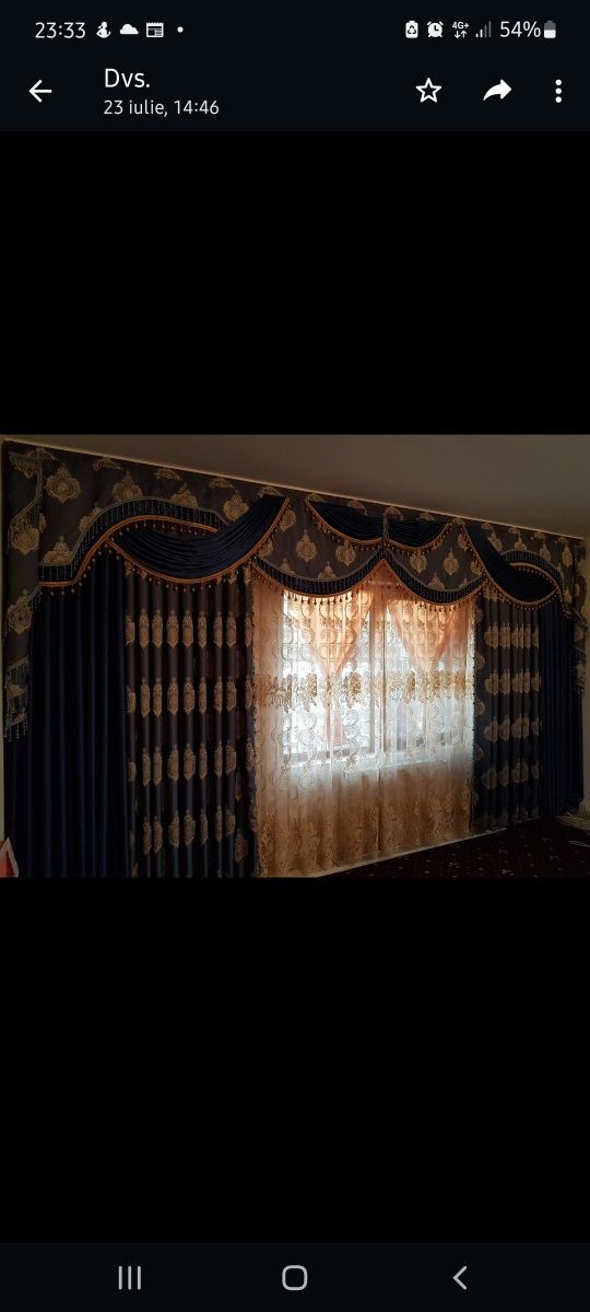 Draperie albastra înălțimea draperiei 2 .50.