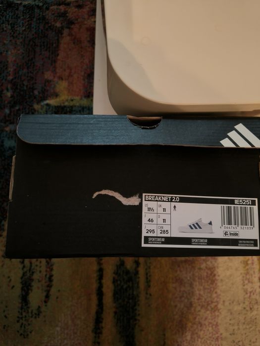 Adidas Breaknet 2.0 alb/albastru – mărimea 46 – noi cu etichetă