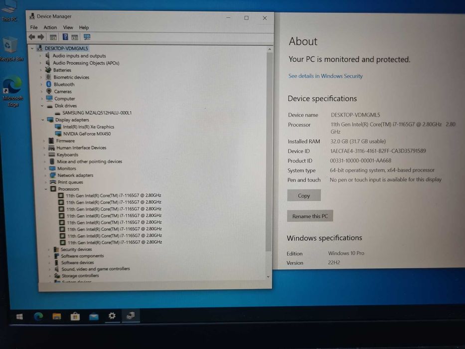 Lenovo ThinkPad E15 Gen2 - Core i7-1165G7 / 32GB DDR4 / 512 SSD MX450
