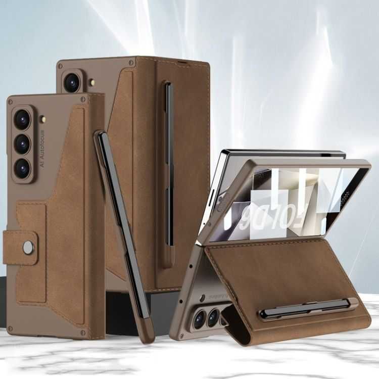 Husa flip carte+Folie SAMSUNG Galaxy Z Fold6 5G/Fold 6 modele diferite