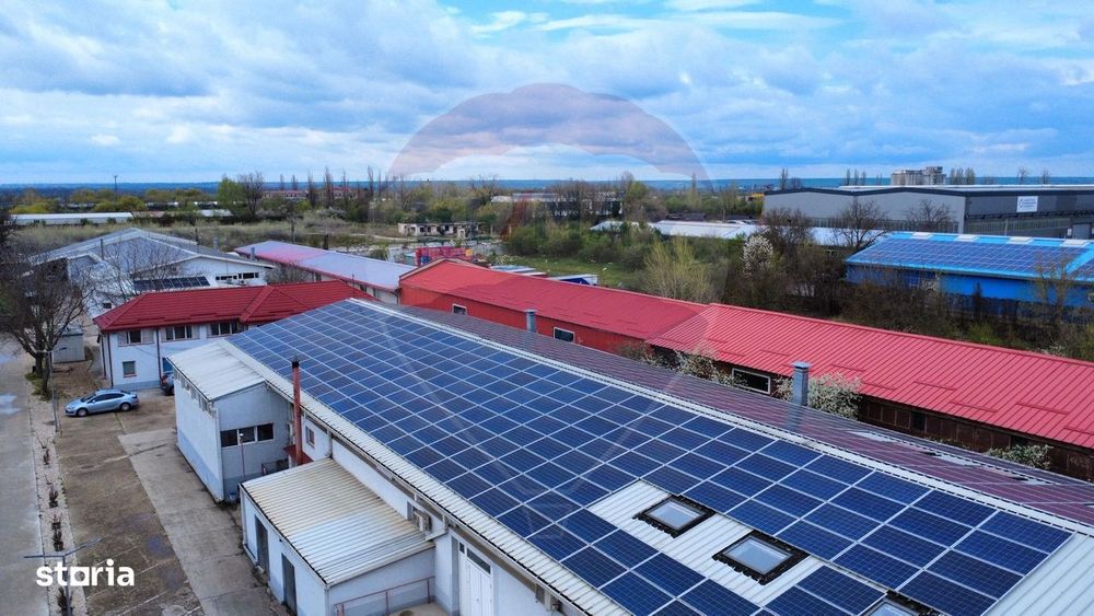 Hale + birouri, teren 5900 mp, 32 m la DN5, fotovoltaice, Giurgiu