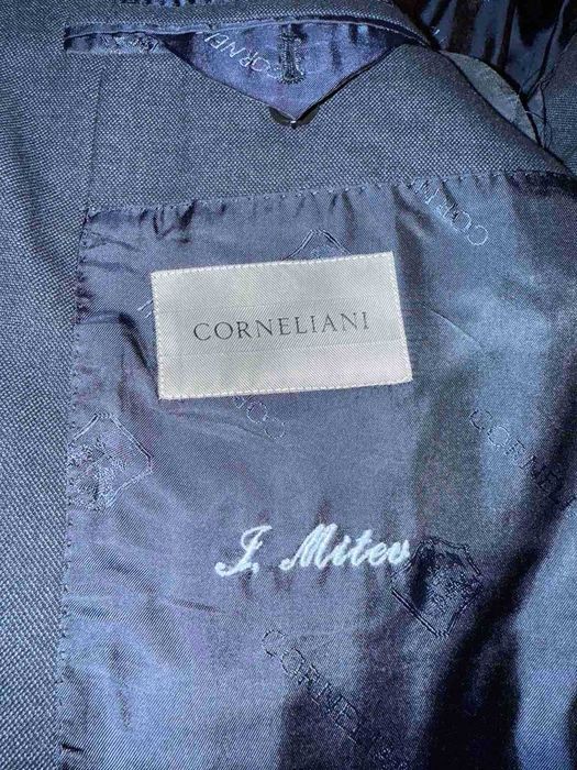 Костюм CORNELIANI , цвят тъмно син, размер 50 , 53% вълна 47 %  памук,