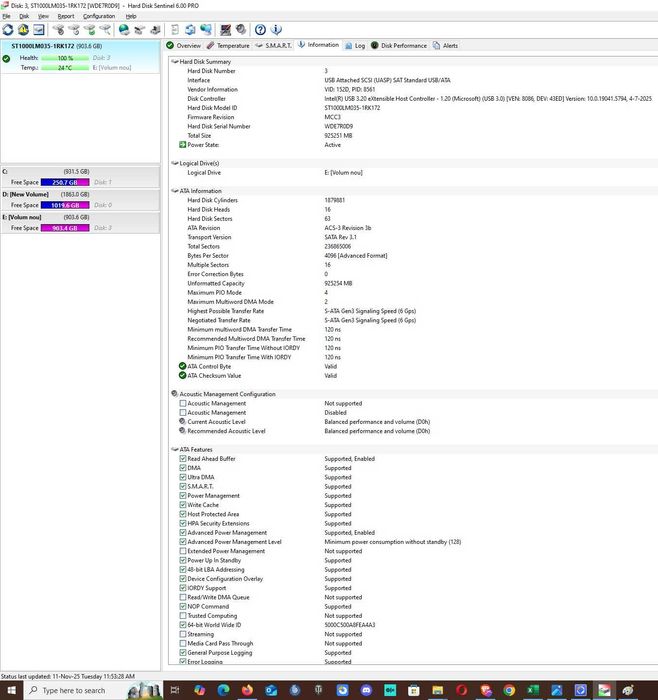 Hard disk laptop Seagate 1TB, SATA3, 5400RPM, 128MB ST1000LM035, 2.5"
