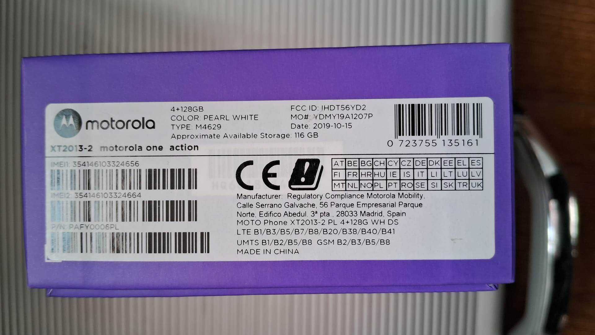 Motorola One Action impecabil la cutie 128GB 4GB RAM, 375 Lei