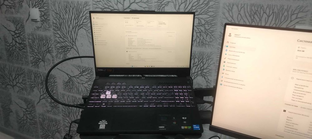Продаю комплект ноутбук+монитор+кронштейн ASUS TUF Gaming F15