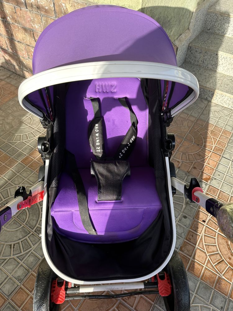 Ю продаю коляску в хорошем состоянии почти новая фиолетовая рождения б