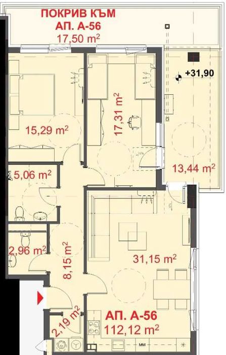 Продава се Тристаен апартамент в Бургас, Славейков - 132 кв.м за 1195 €/кв.м - Снимка #2