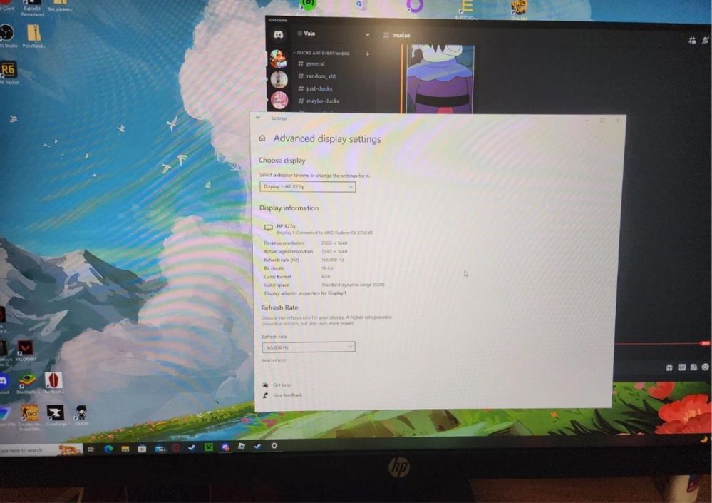 Monitor Gaming HP X27qc, 27", QHD, IPS, 165Hz, FreeSync, 1ms, in cutie