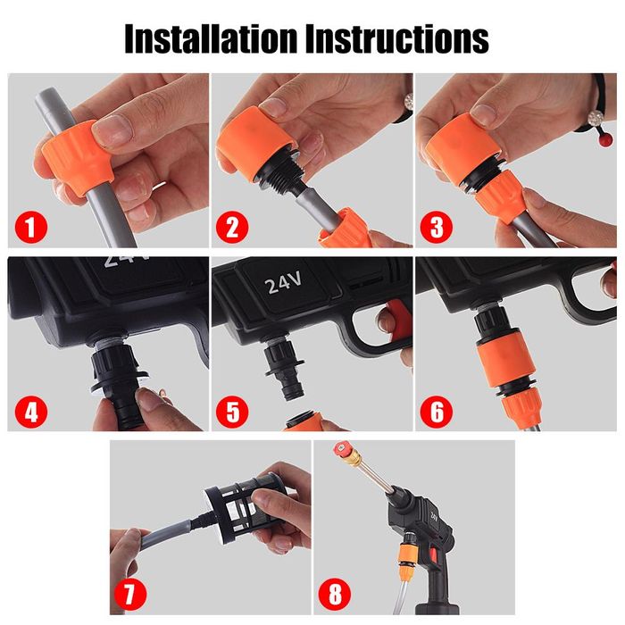 Водоструйка Безжичен пистолет за миене на автомобил под високо наляган