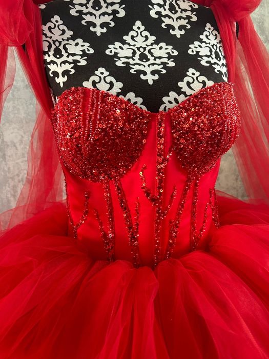 Rochie Nașa Roșie Marian Bulbuc