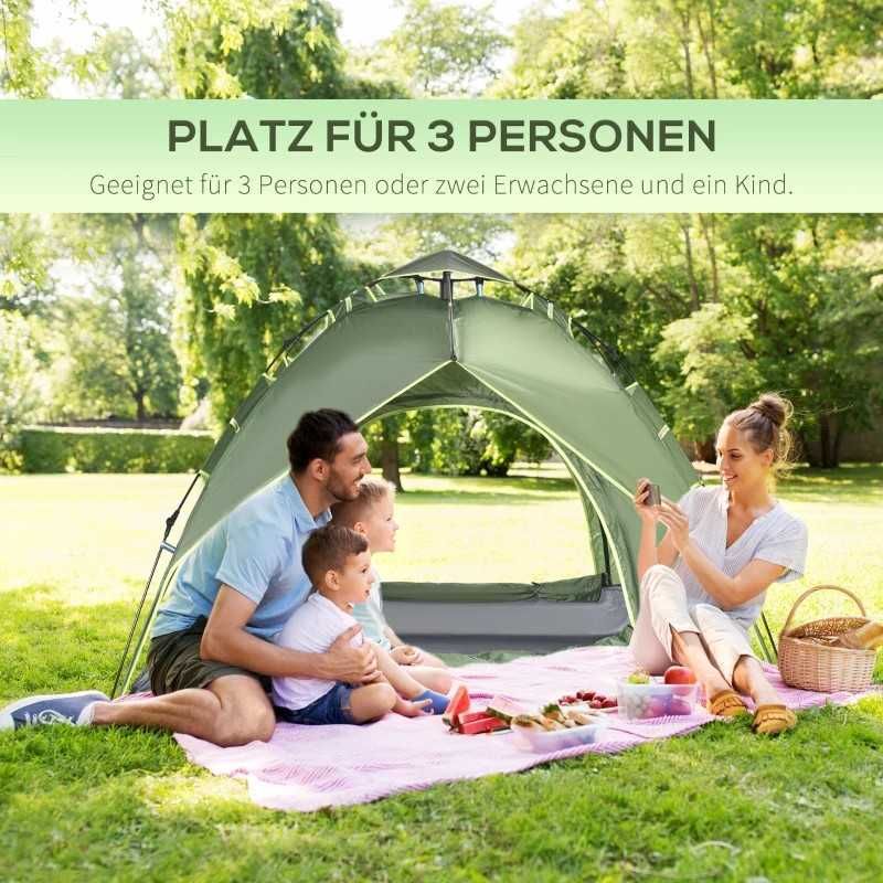Outsunny Двойна палатка  Quick-Up Tent 2 възрастни + 1 дете