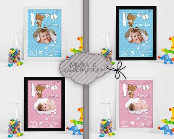 Бебешка визитка с данни за новородено