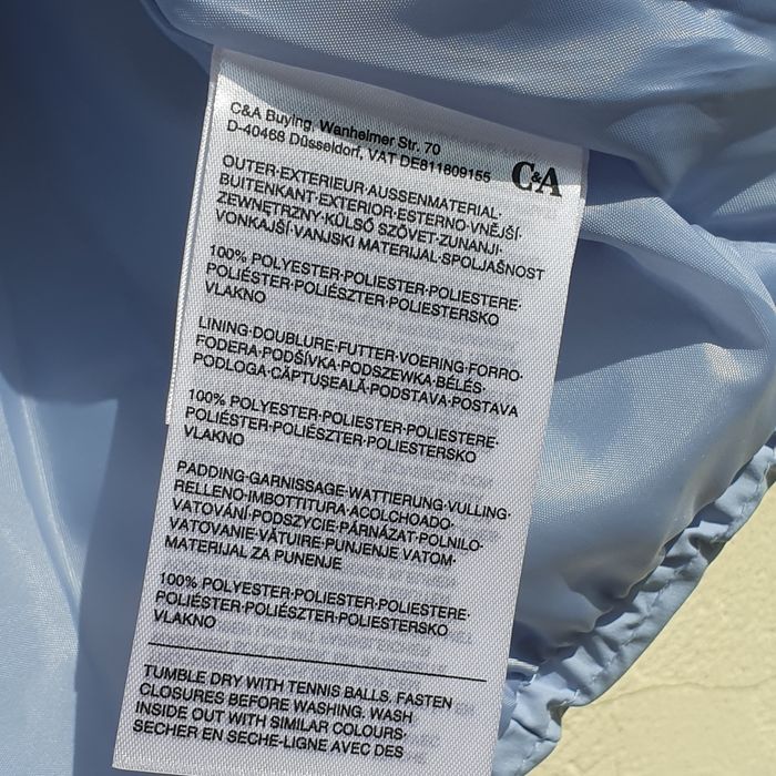 Geaca 5 ani, 110, C&A, fete, impermeabila, rezistentă la vânt